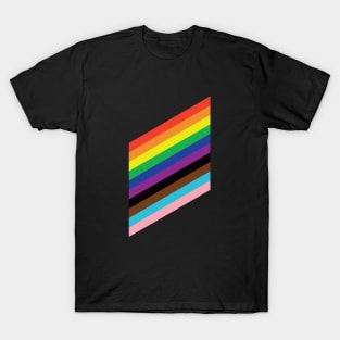 LGBTTQQIAAP FLAG, ANGLED (lesbian, gay, bisexual, transgender, transsexual, queer, questioning, intersex, asexual, ally, pansexual) T-Shirt